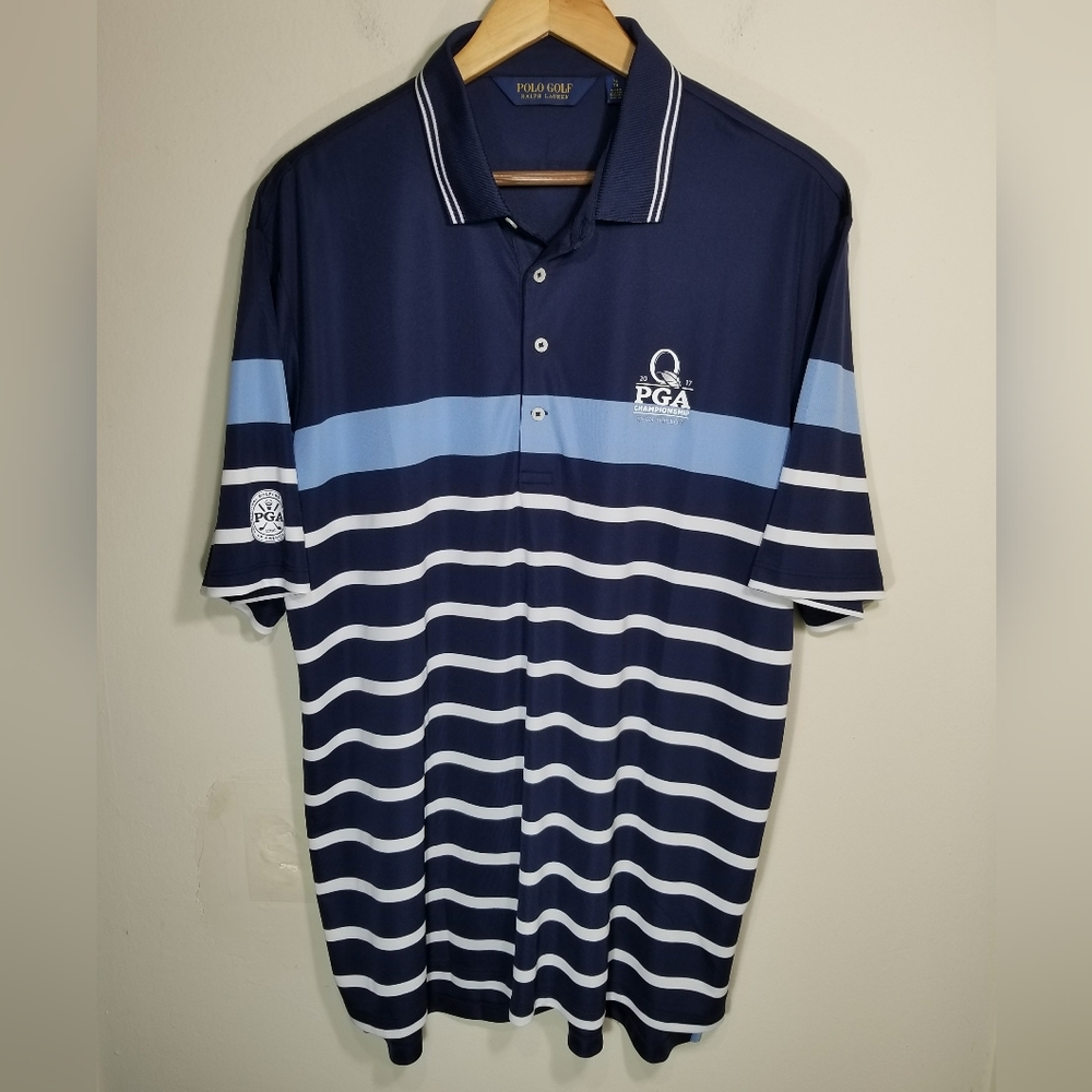 POLO Golf Ralph Lauren Striped Shirt Men's XL 2017 PGA Championship Quail Hollow